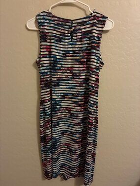 Ivanka Trump Striped Abstract Sheath Dress Size XS